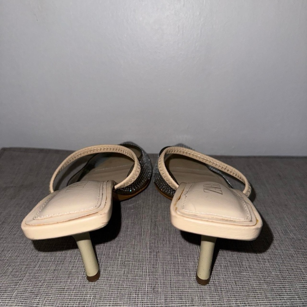Zara Women's Sparkling Silver Heels - Picture 4 of 5